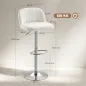 Juego de 2 Taburetes de Bar Taburetes Altos de Cocina con Altura Ajustable Asiento Giratorio 43x45x81-101 cm Crema