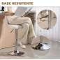 Juego de 2 Taburetes de Bar Taburetes Altos de Cocina con Altura Ajustable Asiento Giratorio 43x45x81-101 cm Crema