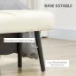 Taburete Pie de Cama Multifuncional con Pies de Acero y Asiento Acolchado para Entrada Pasillo 100x36x45 cm Blanco Crema