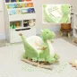 Caballito Balancín para Bebés de Peluche con Base de Madera con Sonido de Dragón para Niños 18-36 Meses Verde