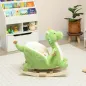 Caballito Balancín para Bebés de Peluche con Base de Madera con Sonido de Dragón para Niños 18-36 Meses Verde