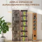 Estantería para CDs y DVDs con Estantes Ajustables Diseño Estrecho y Antivuelco para 260 CDs 33x24x140 cm Madera Natural