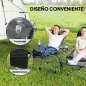 Conjunto de 2 Sillas Plegables Camping con Reposapiés Desmontable Reposacabezas Portavasos y Bolsa 125x48x90 cm Gris