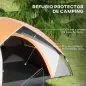 Tienda de Campaña Plegable para 2 Personas con Ventana y Bolsa Impermeable 3000 mm 210x150x110 cm Gris y Naranja