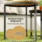 Juego de 2 Mesas de Jardín con Encimera de Madera de Acaica Diseño Listones con Marco de Acero y Pies Ajustables Teca