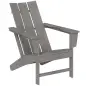 Silla de Jardín Adirondack con Asiento Extra Ancho Carga 120 kg para Patio Terraza Balcón 75x83x90 cm Gris Oscuro