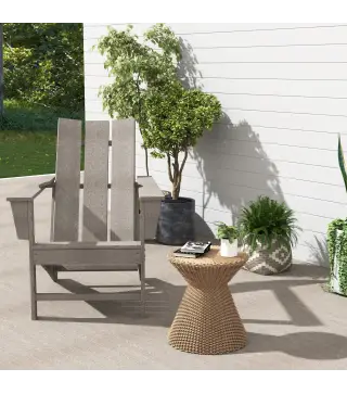 Silla de Jardín Adirondack con Asiento Extra Ancho Carga 120 kg para Patio Terraza Balcón 75x83x90 cm Gris Oscuro