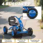 Kart Pedales Go Kart con Ruedas PP Marco de Acero Carga 30 kg para Niños y Niñas de 2-5 Años Azul