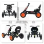 Kart Pedales Go Kart con Ruedas PP Marco de Acero Carga 30 kg para Niños y Niñas de 2-5 Años Negro