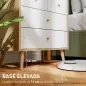 Cómoda de 4 Cajones con Acabado Elegante y Gran Capacidad de Almacenaje 60x35x65 cm Roble y Blanco