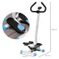 Máquina de Steps Mini Stepper para Fitness en Casa con Pantalla LCD y Pedales Antideslizantes 55x44x108cm Blanco y Azul