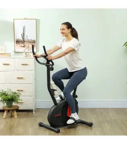 Bicicleta Estática con Resistencia Magnética Ajustable Sensor Pantalla LCD y Asiento Regulable 88x50,5x131,5 cm Negro