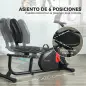 Bicicleta Estática en Casa con Respaldo Resistencia Magnética Ajustable y Pantalla LCD 103-139x61x100,5 cm Negro