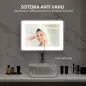 Espejo de Baño con Luz LED 70x50 cm con Iluminación Ajustable Función Antivaho Función de Memoria Negro Espejo de Baño con Luz LED 70x50 cm con Iluminación Ajustable Función Antivaho Función de Memoria Negro