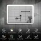 Espejo de Baño con Luz LED 70x50 cm con Bluetooth 3 Colores de Luz Reloj Digital Función Antivaho Función de Memoria