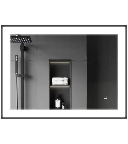 Espejo de Baño con Luz LED 80x60 cm con 3 Colores de Luz Función Antivaho Función de Memoria IP44 Horizontal/Vertical