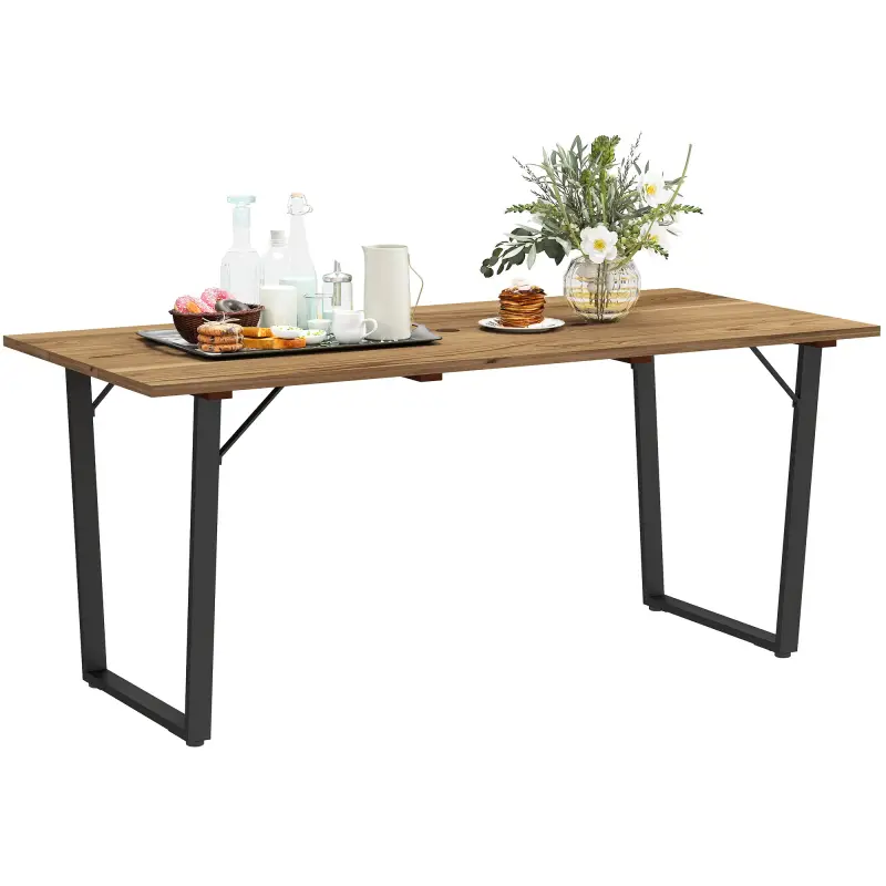 Mesa de Jardín Exterior de Madera 175x80x75 cm con Orificio para Sombrilla y Encimera de Listones Natural Mesa de Jardín Exterior de Madera 175x80x75 cm con Orificio para Sombrilla y Encimera de Listones Natural