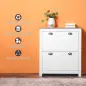 Zapatero de 2 Cajones para 12 Pares de Zapatos Mueble con Puertas Abatibles y Estante Ajustable 79x23x90,5 cm Blanco