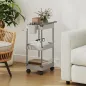 Carrito Auxiliar con Ruedas de 3 Niveles Carrito de Cocina con Cestas Extraíbles y Soporte para Toallas Gris Carrito Auxiliar con Ruedas de 3 Niveles Carrito de Cocina con Cestas Extraíbles y Soporte para Toallas Gris