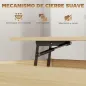 Mesa de Centro Elevable con Ruedas Mesa de Salón con Compartimento Oculto Estantes Abiertos Madera Natural y Blanco