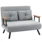 Sofá Cama Convertible 4 en 1 Sofá Cama 2 Plazas Plegable Respaldo Ajustable de 5 Niveles Almohadas 102x73x81cm Gris Sofá Cama Convertible 4 en 1 Sofá Cama 2 Plazas Plegable Respaldo Ajustable de 5 Niveles Almohadas 102x73x81cm Gris