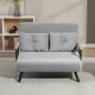 Sofá Cama Convertible 4 en 1 Sofá Cama 2 Plazas Plegable Respaldo Ajustable de 5 Niveles Almohadas 102x73x81cm Gris