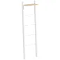 Toallero Escalera con Estante Superior y 4 Barras Toallero de Baño para Apoyar en Pared 43x20x151 cm Blanco y Roble