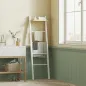 Toallero Escalera con Estante Superior y 4 Barras Toallero de Baño para Apoyar en Pared 43x20x151 cm Blanco y Roble
