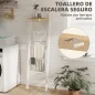 Toallero Escalera con Estante Superior y 4 Barras Toallero de Baño para Apoyar en Pared 43x20x151 cm Blanco y Roble