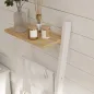 Toallero Escalera con Estante Superior y 4 Barras Toallero de Baño para Apoyar en Pared 43x20x151 cm Blanco y Roble