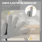 Sofá Cama Individual Plegable Sofá Cama Convertible 4 en 1 Respaldo Ajustable de 5 Niveles y Almohada 63x73x81 cm Gris