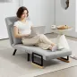 Sofá Cama Individual Plegable Sofá Cama Convertible 4 en 1 Respaldo Ajustable de 5 Niveles y Almohada 63x73x81 cm Gris