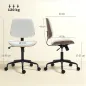 Silla de Escritorio sin Brazos Giratoria con Respaldo Curvado Asiento Forma U Altura Ajustable Basculante Blanco