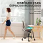 Silla de Escritorio sin Brazos Giratoria con Respaldo Curvado Asiento Forma U Altura Ajustable Basculante Blanco