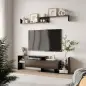 Mueble de Salón para TV Conjunto Muebles de TV 153,6x25x42cm y Estante de Pared 150x14,5x16,3cm Negro y Marrón Mueble de Salón para TV Conjunto Muebles de TV 153,6x25x42cm y Estante de Pared 150x14,5x16,3cm Negro y Marrón
