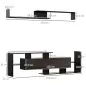 Mueble de Salón para TV Conjunto Muebles de TV 153,6x25x42cm y Estante de Pared 150x14,5x16,3cm Negro y Marrón Mueble de Salón para TV Conjunto Muebles de TV 153,6x25x42cm y Estante de Pared 150x14,5x16,3cm Negro y Marrón