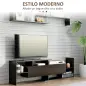 Mueble de Salón para TV Conjunto Muebles de TV 153,6x25x42cm y Estante de Pared 150x14,5x16,3cm Negro y Marrón