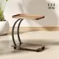 Mesa Auxiliar en Forma de C con Ruedas Bandeja Superior y Estante Inferior para Sofá o Cama 52x34x60 cm Marrón y Negro