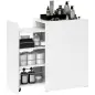 Mueble de Baño Estrecho con Cajón y Ruedas Organizador Independiente con 3 Compartimentos 47x30x66,5 cm Blanco Mueble de Baño Estrecho con Cajón y Ruedas Organizador Independiente con 3 Compartimentos 47x30x66,5 cm Blanco
