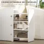Mueble de Baño Estrecho con Cajón y Ruedas Organizador Independiente con 3 Compartimentos 47x30x66,5 cm Blanco