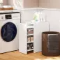 Mueble de Baño Estrecho con Cajón y Ruedas Organizador Independiente con 3 Compartimentos 47x30x66,5 cm Blanco