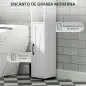 Columna de Baño con 2 Puertas Compartimento Abierto Estantes Ajustables y Portarrollos 20x20x185 cm Blanco Columna de Baño con 2 Puertas Compartimento Abierto Estantes Ajustables y Portarrollos 20x20x185 cm Blanco
