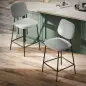 Conjunto de 2 Taburetes de Bar con Respaldo Tapizado Aterciopelado y Estructura de Acero 45x49x102 cm Gris Claro