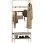 Perchero Zapatero con Banco Ganchos Zapatero y Compartimento de Almacenaje para Entrada 73,5x34x171 cm Gris y Natural Perchero Zapatero con Banco Ganchos Zapatero y Compartimento de Almacenaje para Entrada 73,5x34x171 cm Gris y Natural