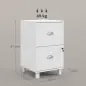 Archivador con Cerradura y 2 Cajones Barras Ajustables para Carpetas A4 y Carta Diseño Compacto 40x41,5x67,5 cm Blanco