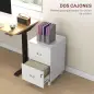 Archivador con Cerradura y 2 Cajones Barras Ajustables para Carpetas A4 y Carta Diseño Compacto 40x41,5x67,5 cm Blanco