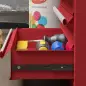 Caja de Herramientas de Acero con 4 Cajones Bandeja Tapa Abatible y Cierres Metálicos 51x22x39,5 cm Rojo