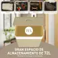 Cesto de Ropa Sucia con Tapa 72L Bolsa Interior Extraíble y Asas para Lavandería Dormitorio 40x30x60 cm Natural