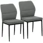 Conjunto de 2 Sillas de Comedor con Tapizado de Terciopelo Sintético Respaldo Curvo y Patas de Acero 45x57x86 cm Gris
