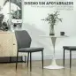 Conjunto de 2 Sillas de Comedor con Tapizado de Terciopelo Sintético Respaldo Curvo y Patas de Acero 45x57x86 cm Gris